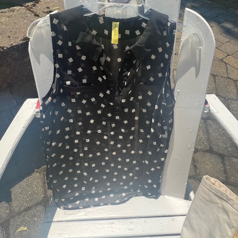 Beautiful Block Design Sheer Blouse